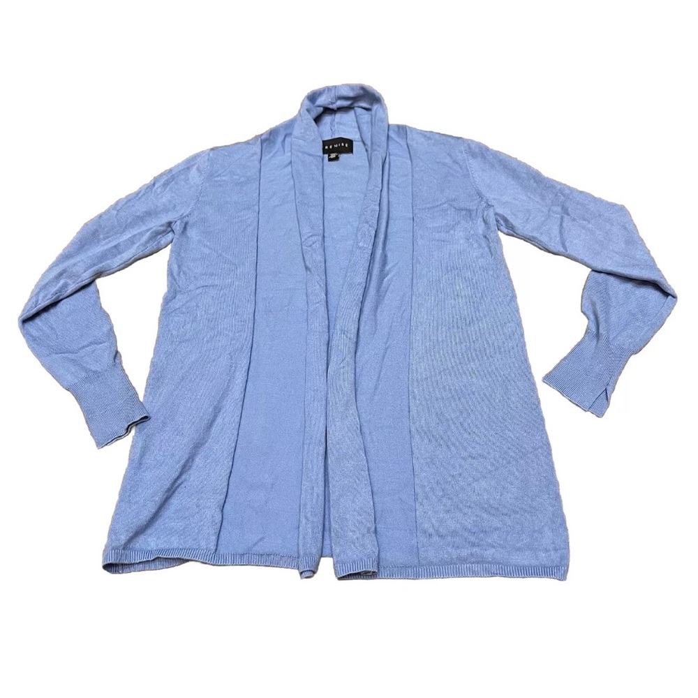 Premise Studio Blue Open Front Knit Long Sleeve Cardigan Sweater L